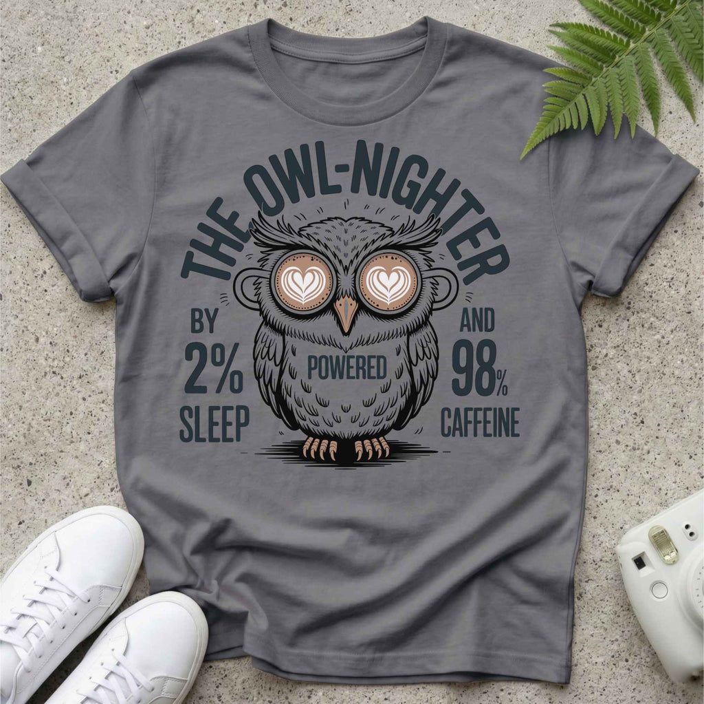 Powered By 98% Caffeine Owl T-shirt
