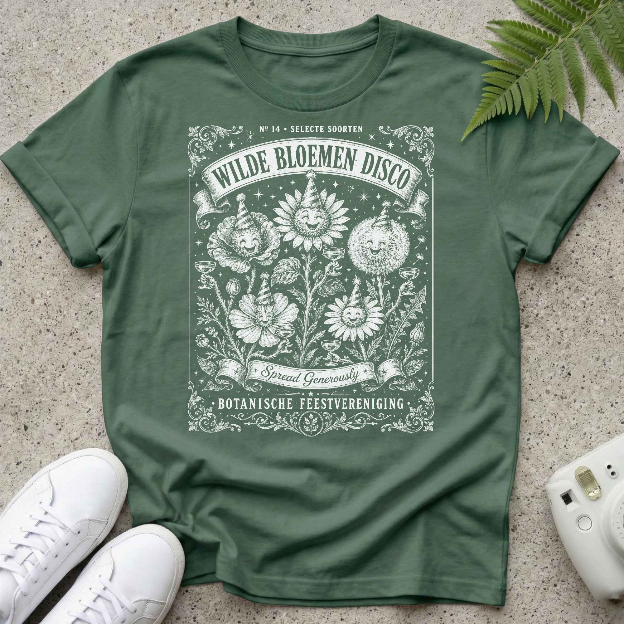 Wilde Bloemen Disco White T-shirt
