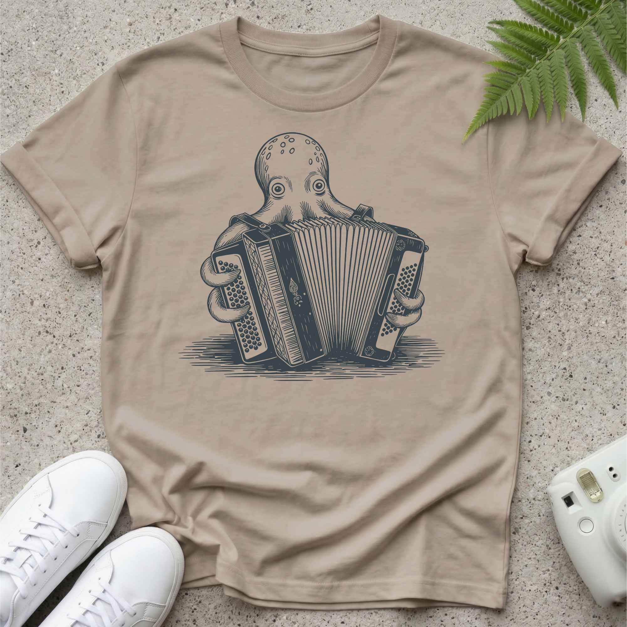 Octopus Hiding Accordion T-shirt