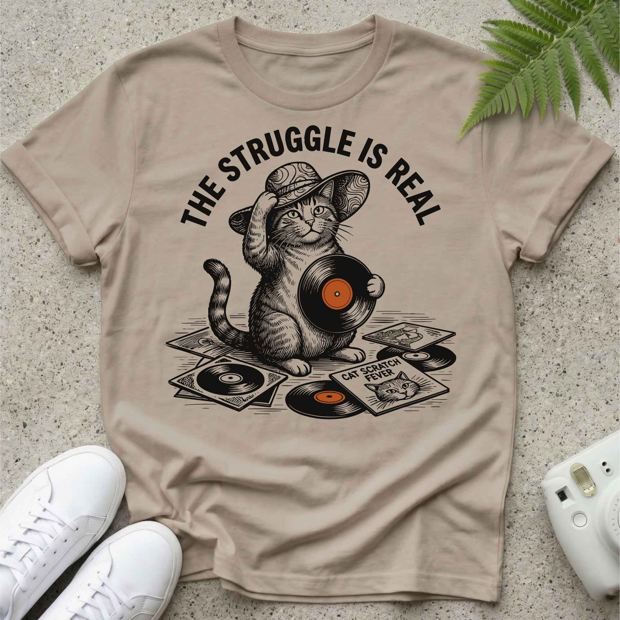Selecting Record Struggle Cat T-shirt