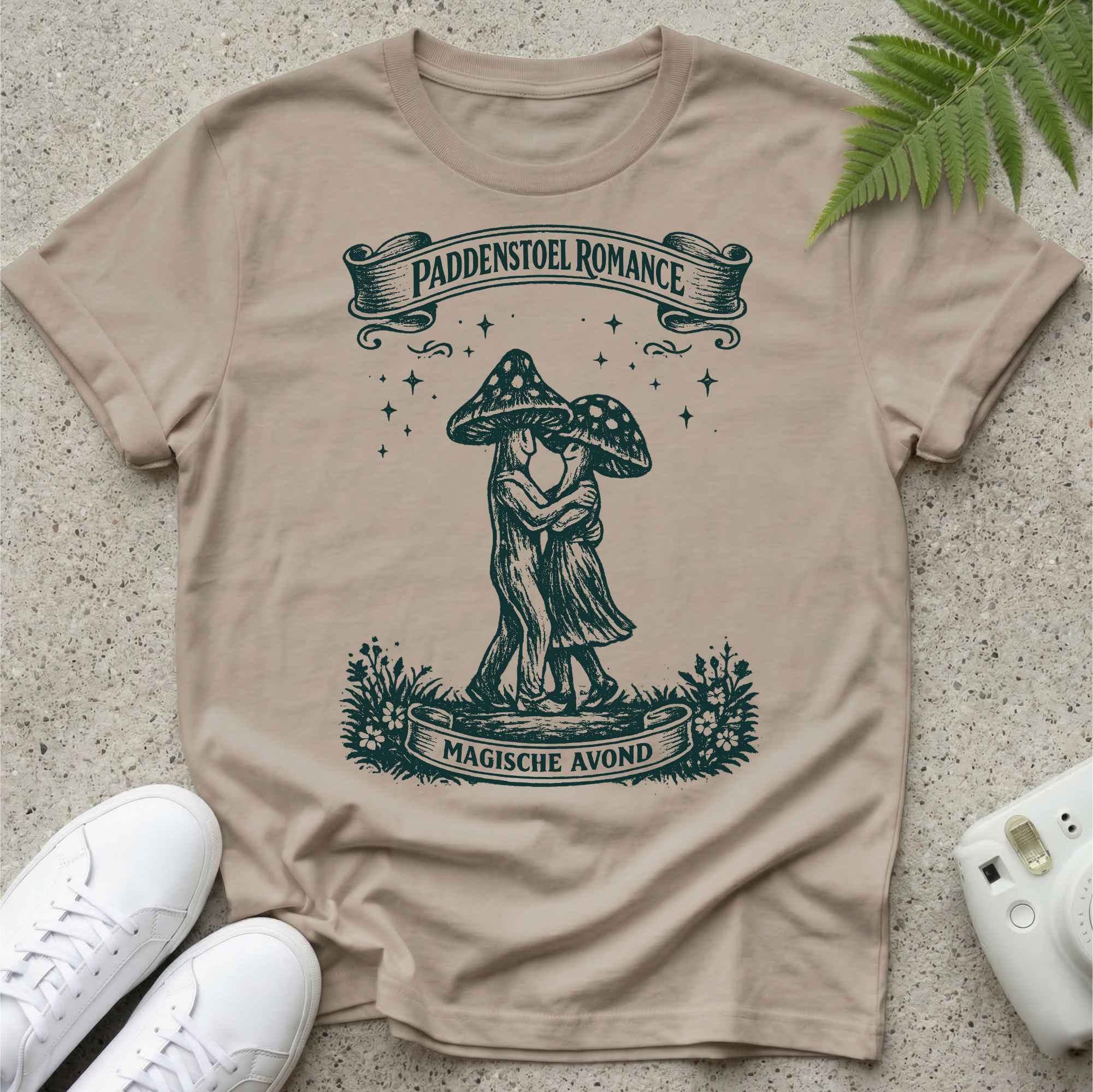 Paddenstoel Romance T-shirt Zwart