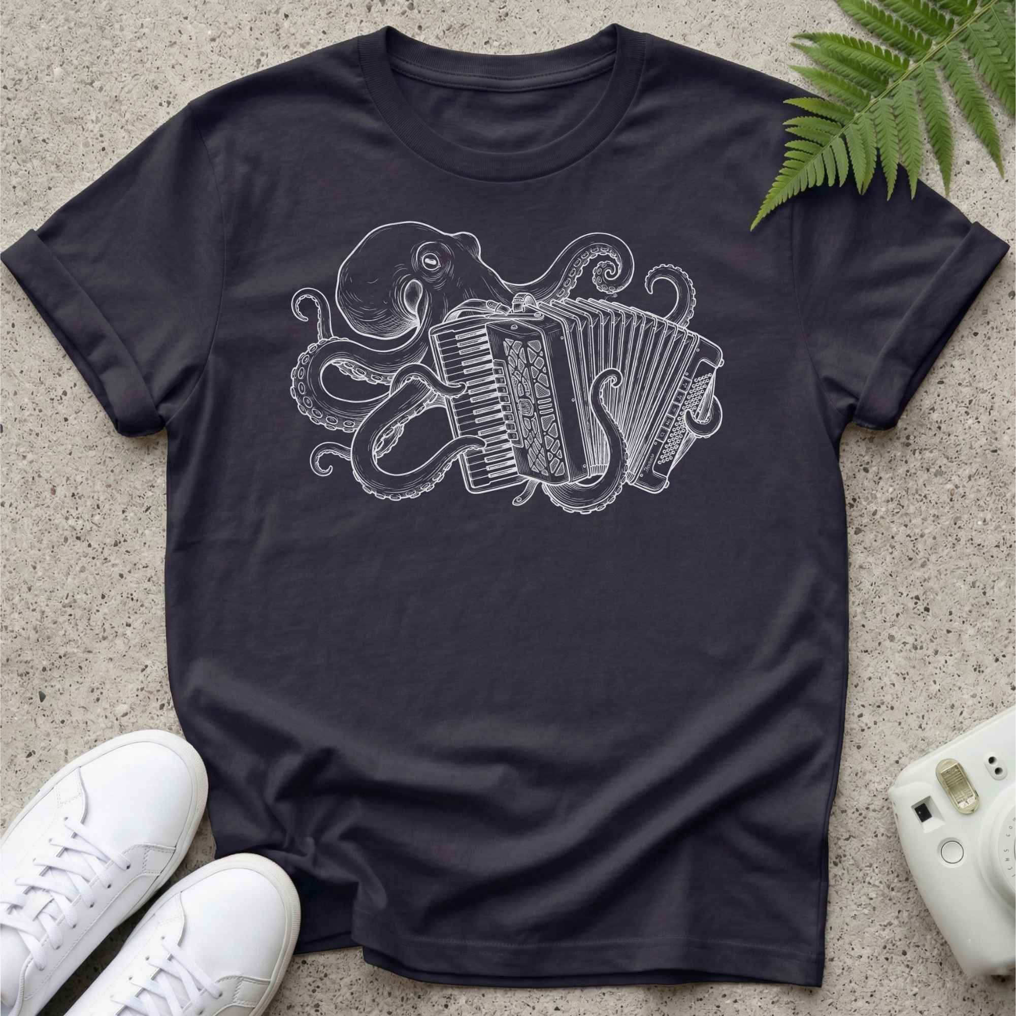 Accordion Playing Octopus T-shirt