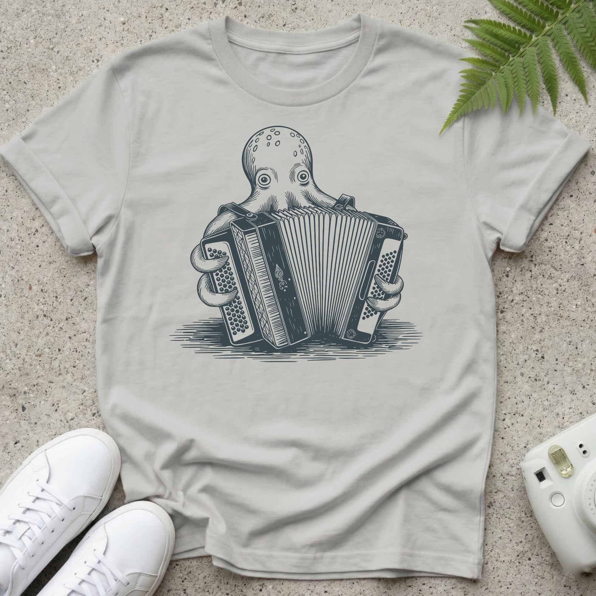Octopus Hiding Accordion T-shirt