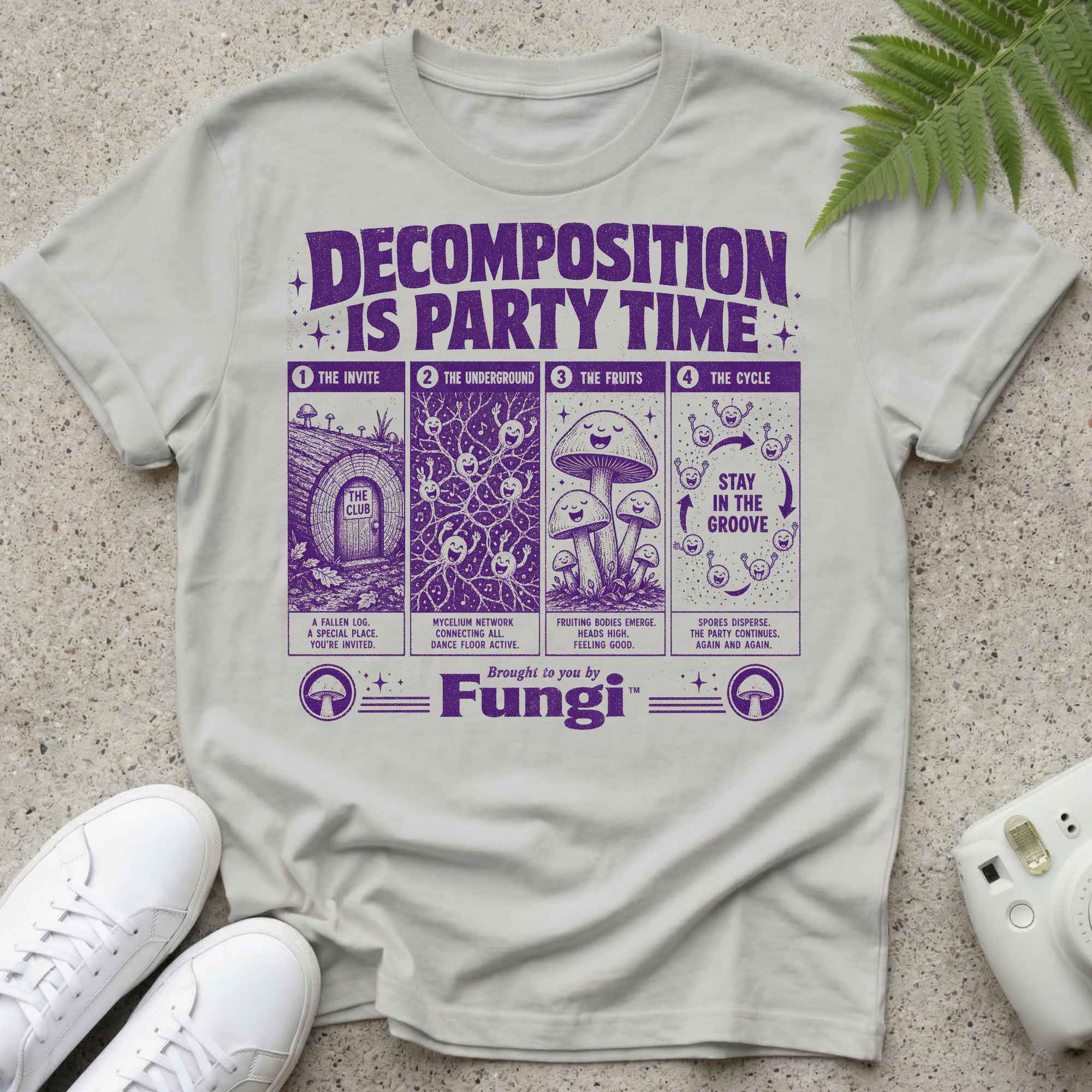 Decomposition Is Party Time Funghi T-shirt
