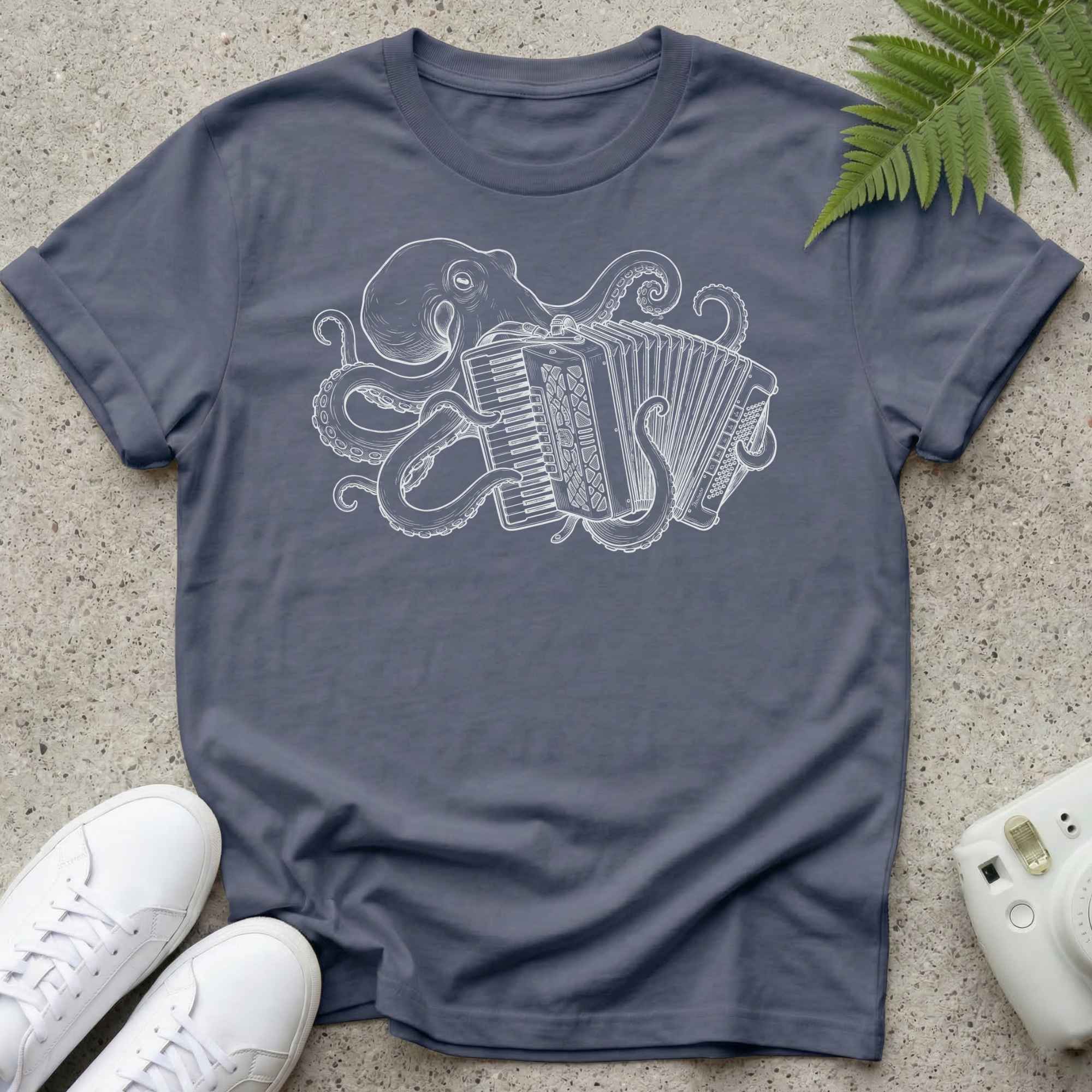 Accordion Playing Octopus T-shirt
