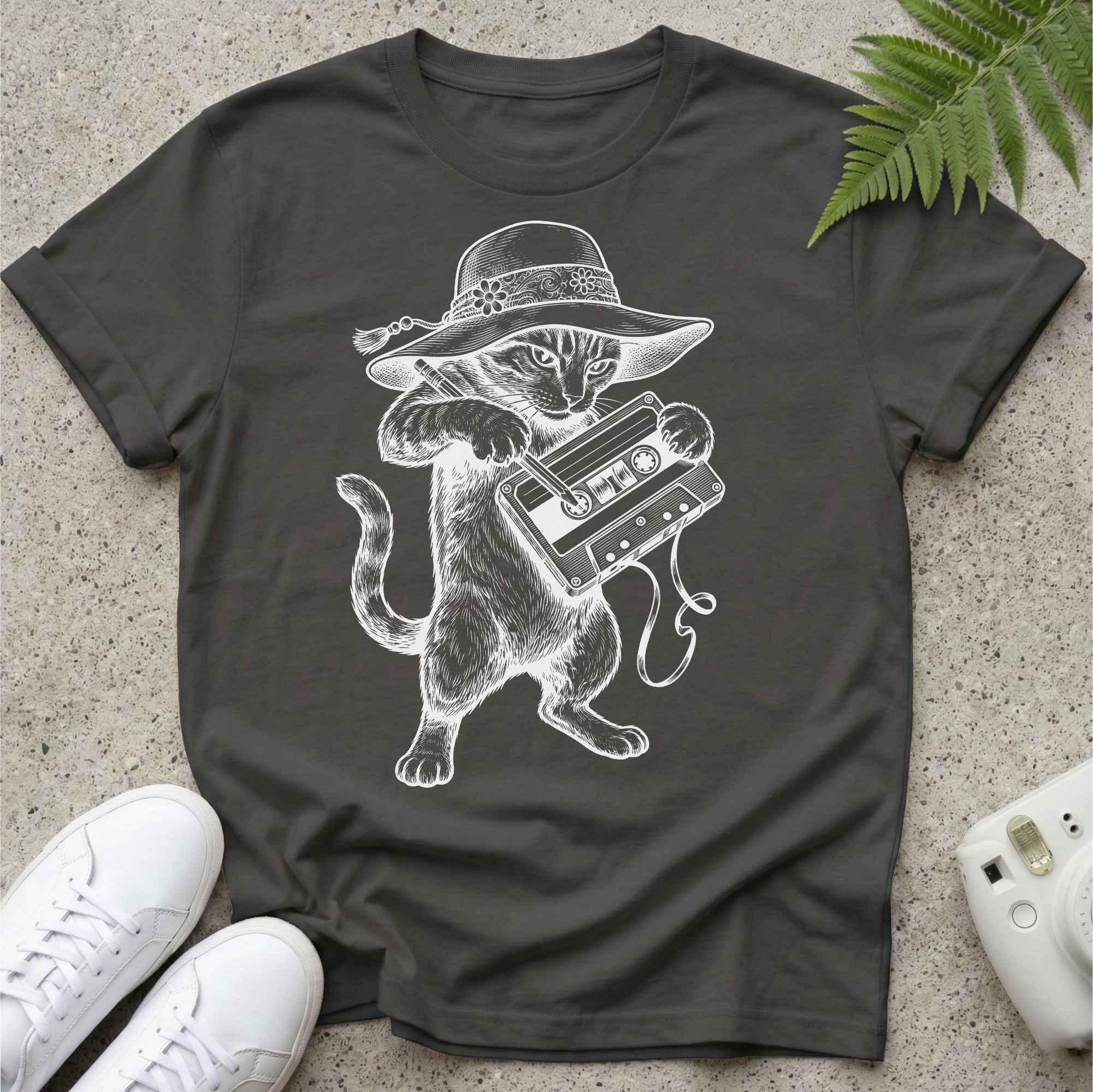 Cassette Struggles Cat W  T-shirt