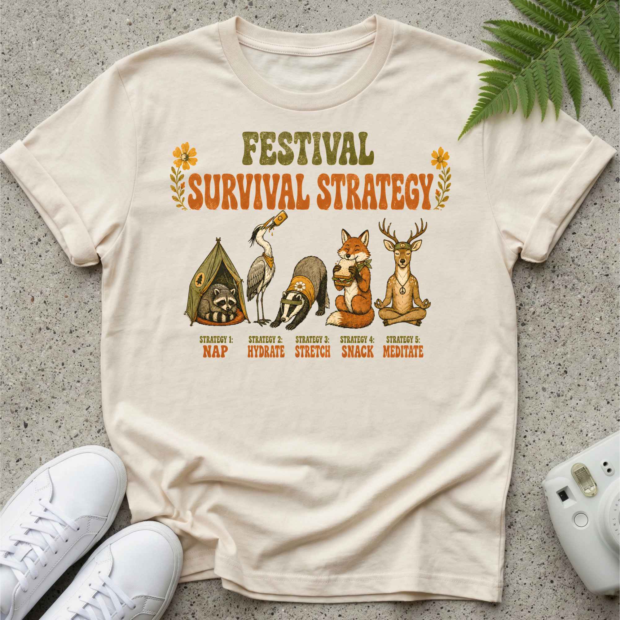 Festival Survival Strategy Colour T-shirt
