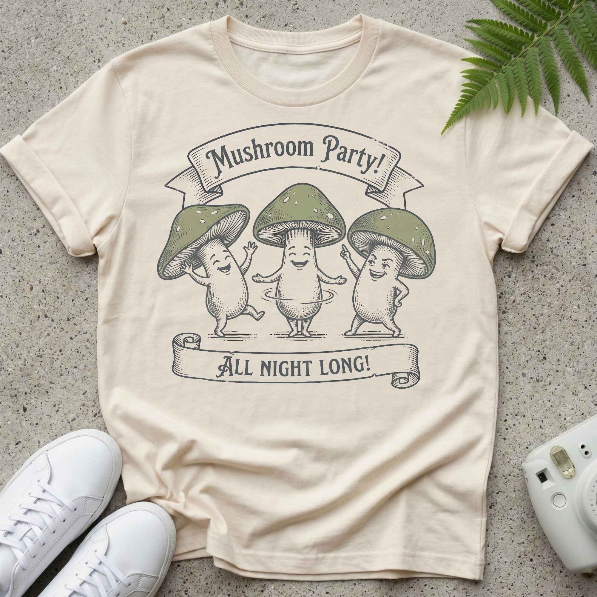 All Night Long Mushrooms T-shirt