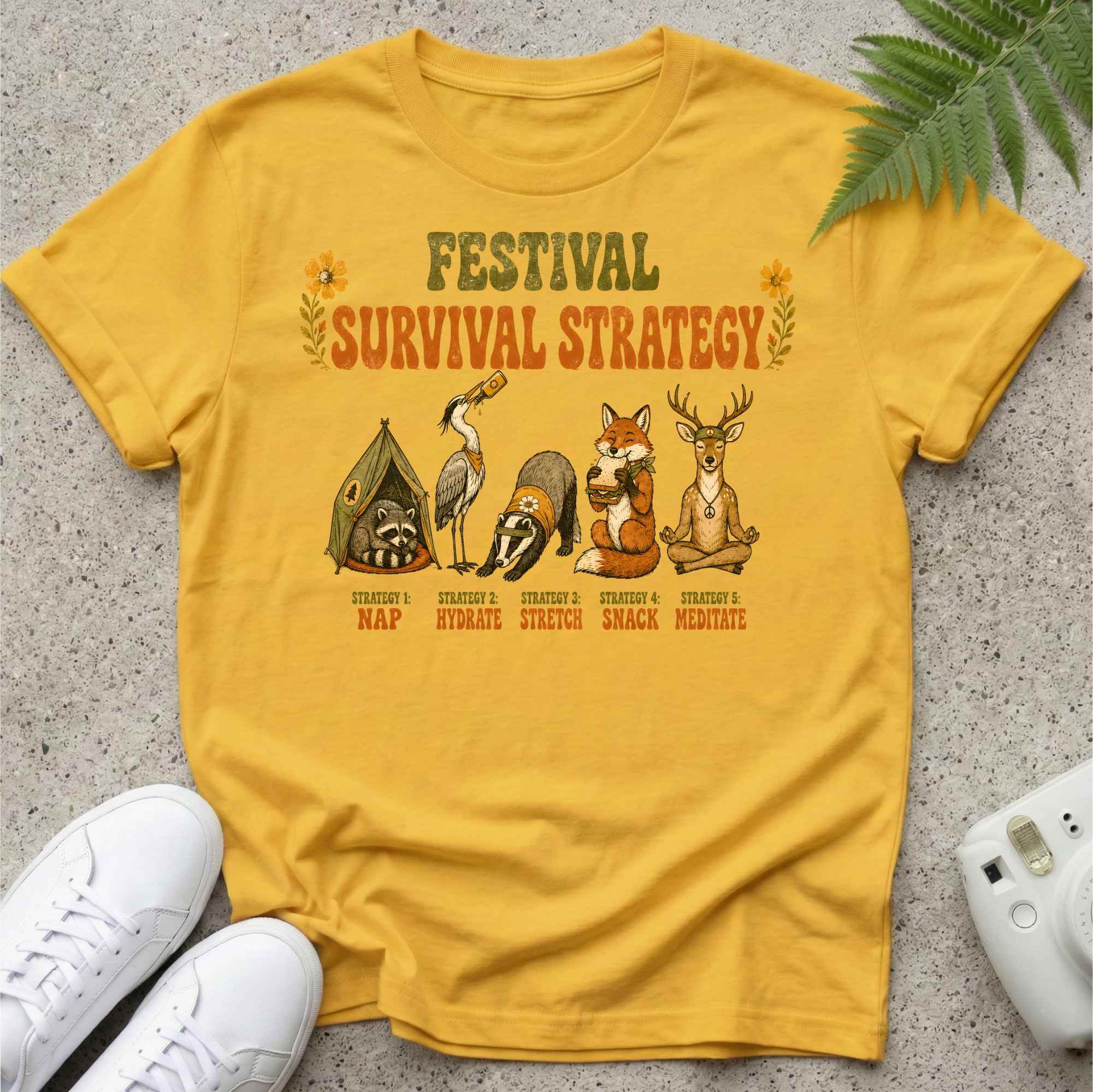 Festival Survival Strategy Colour T-shirt