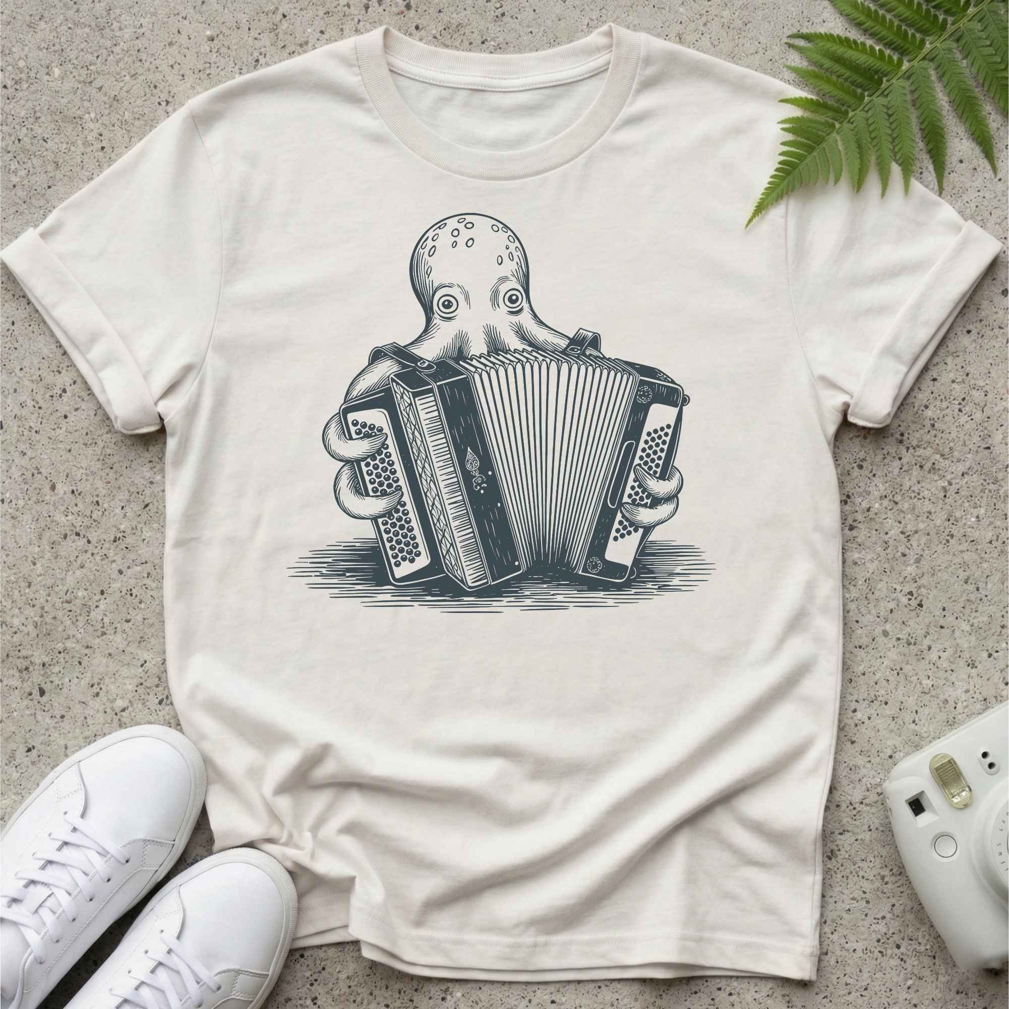 Octopus Hiding Accordion T-shirt