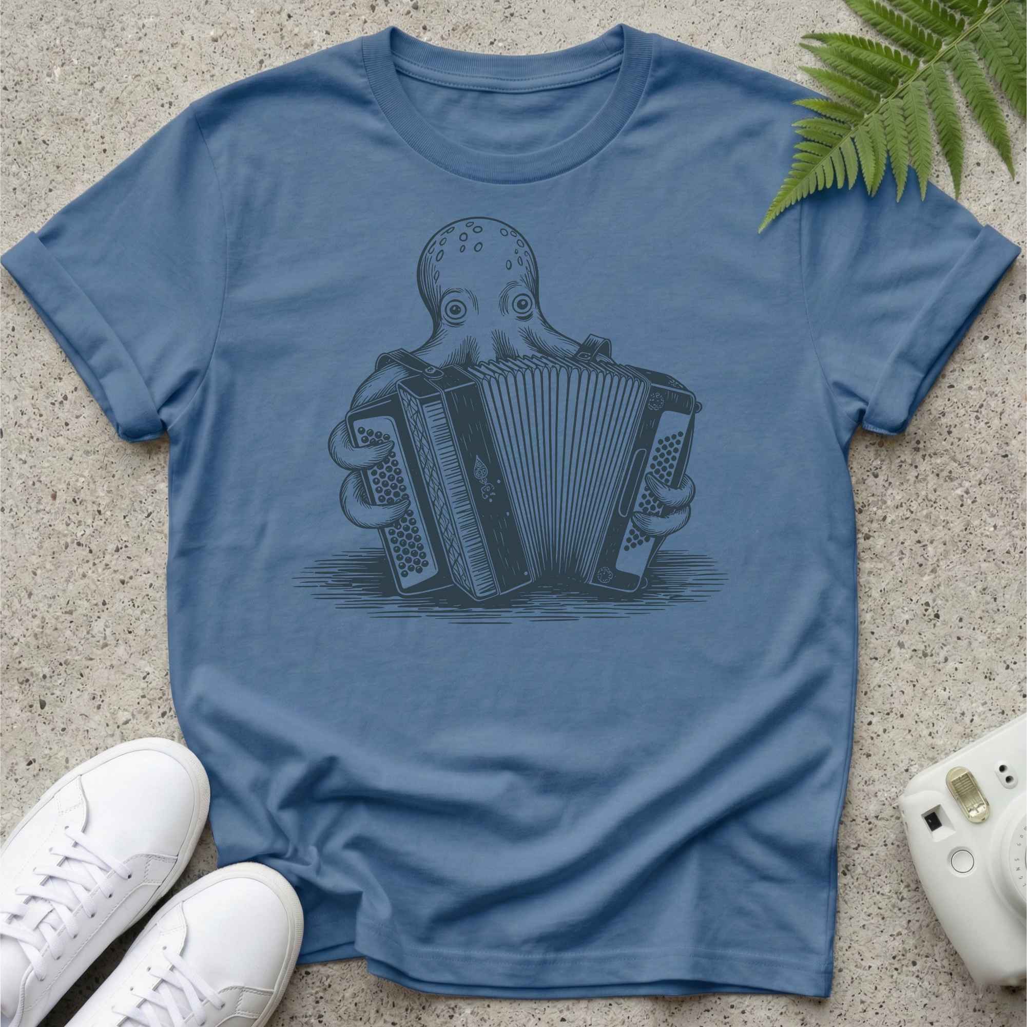 Octopus Hiding Accordion T-shirt